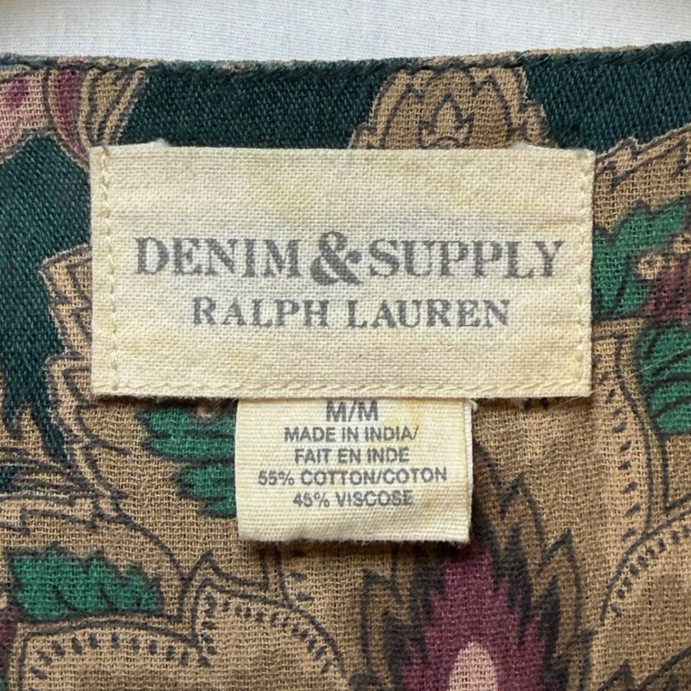 Denim & Supply Ralph Lauren Floral Paisley Tassel Peasant Blouse Boho Hippie M - Picture 2 of 9
